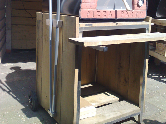 PIZZAJOLLY pizzaoven op buitenkeuken model Quercia met wielen PIZZAJOLLY pizzaoven op buitenkeuken model Quercia met wielen
