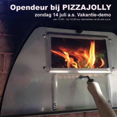 ovendeur met venster voor de houtgestookte pizzaoven van PIZZAJOLLY