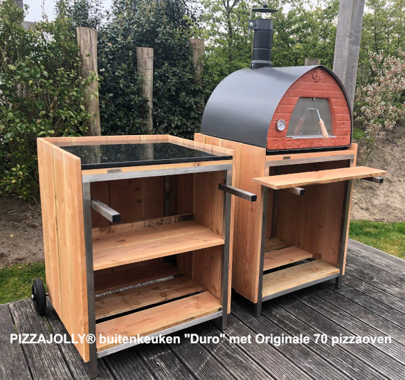 buitenkeuken DURO PIZZAJOLLY Douglas rvs PIZZAOVEN